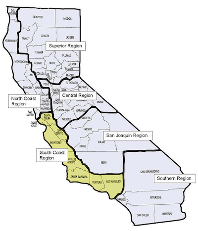 South Coast Region Map